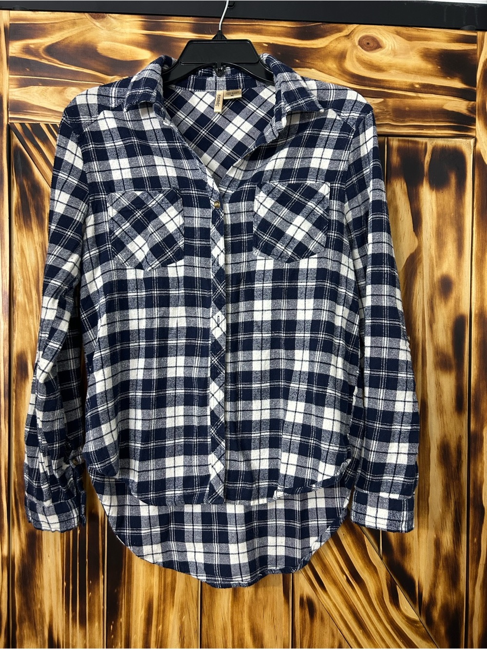 Passport Navy and White Plaid Shirt